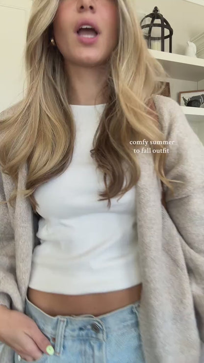 Beige Oversized Women’s Cardigan